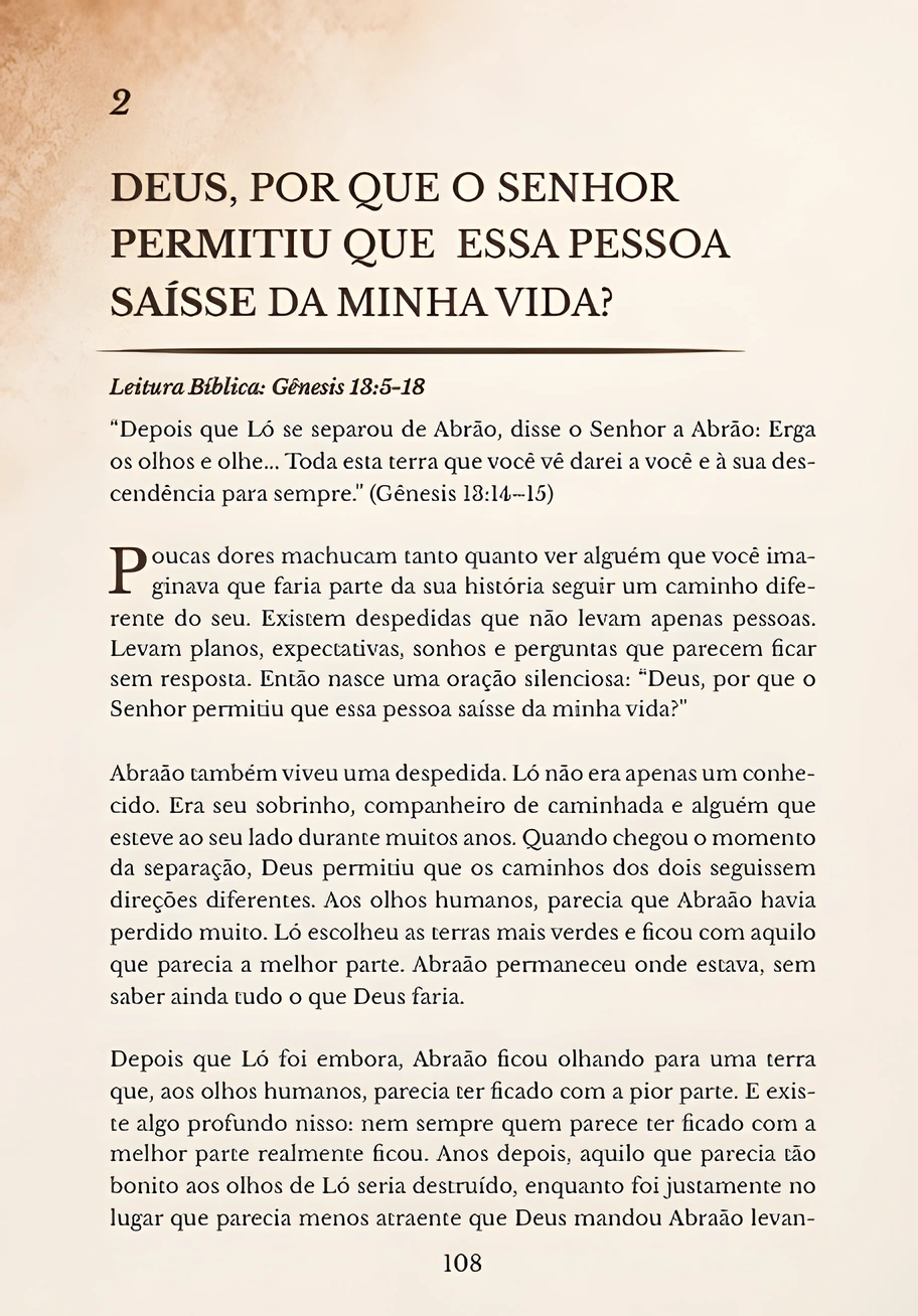 Página 108: Deus, por que o Senhor permitiu que essa pessoa saísse da minha vida?