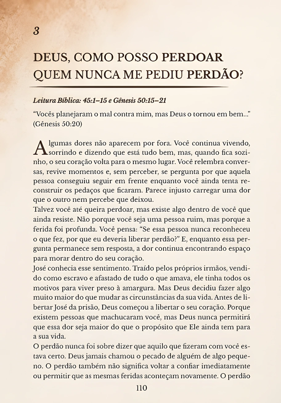 Página 110: Deus, como posso perdoar quem nunca me pediu perdão?